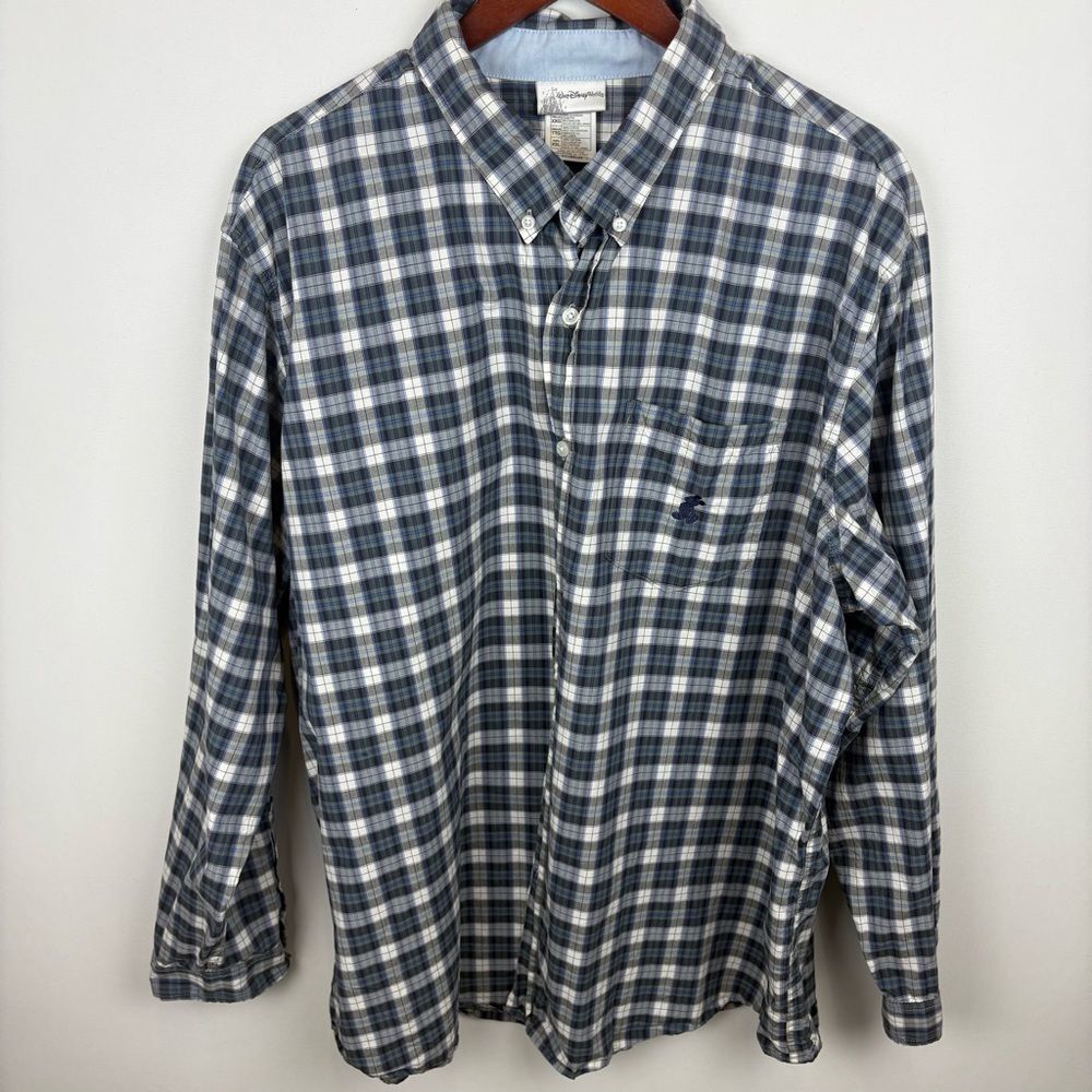 Walt Disney‎ World Mickey Mouse Button Down Plaid Shirt